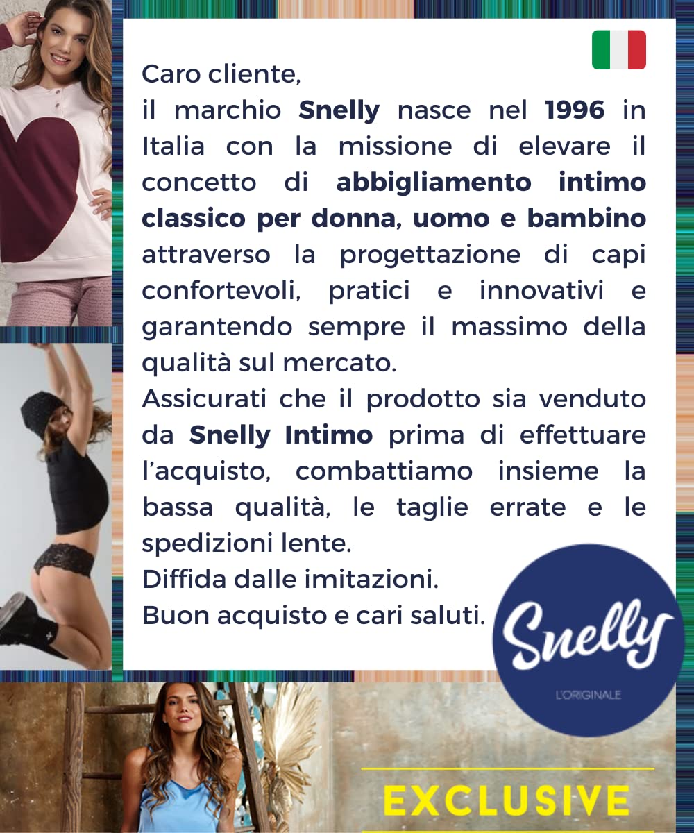 SNELLY Mutande Donna a Mezza Gamba Lunghe a Vita Alta Pacco da 6-9-12 Slip Basic Long Cotone Elasticizzato Antibatterico con balzina E263 Intimo di Marca Comodo Contro sfregamenti Interno Coscia