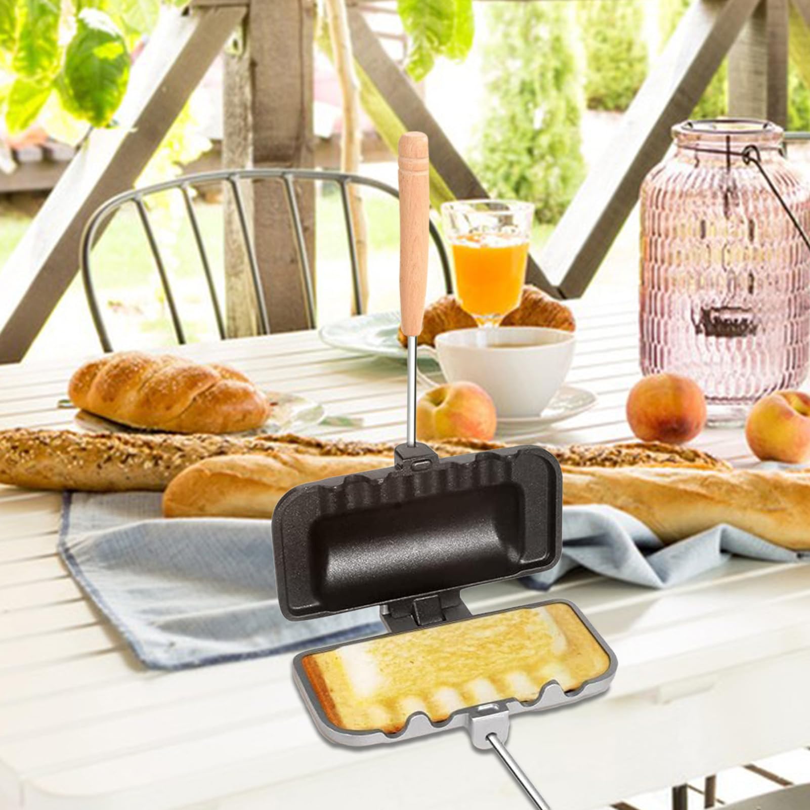 Toasted Sandwich Maker - Padella laterale per fornello, griglia per toast riutilizzabile | Fornello antiaderente compatto, padella sicura per frittelle, frittata vegetariana, uova fritte, cucina