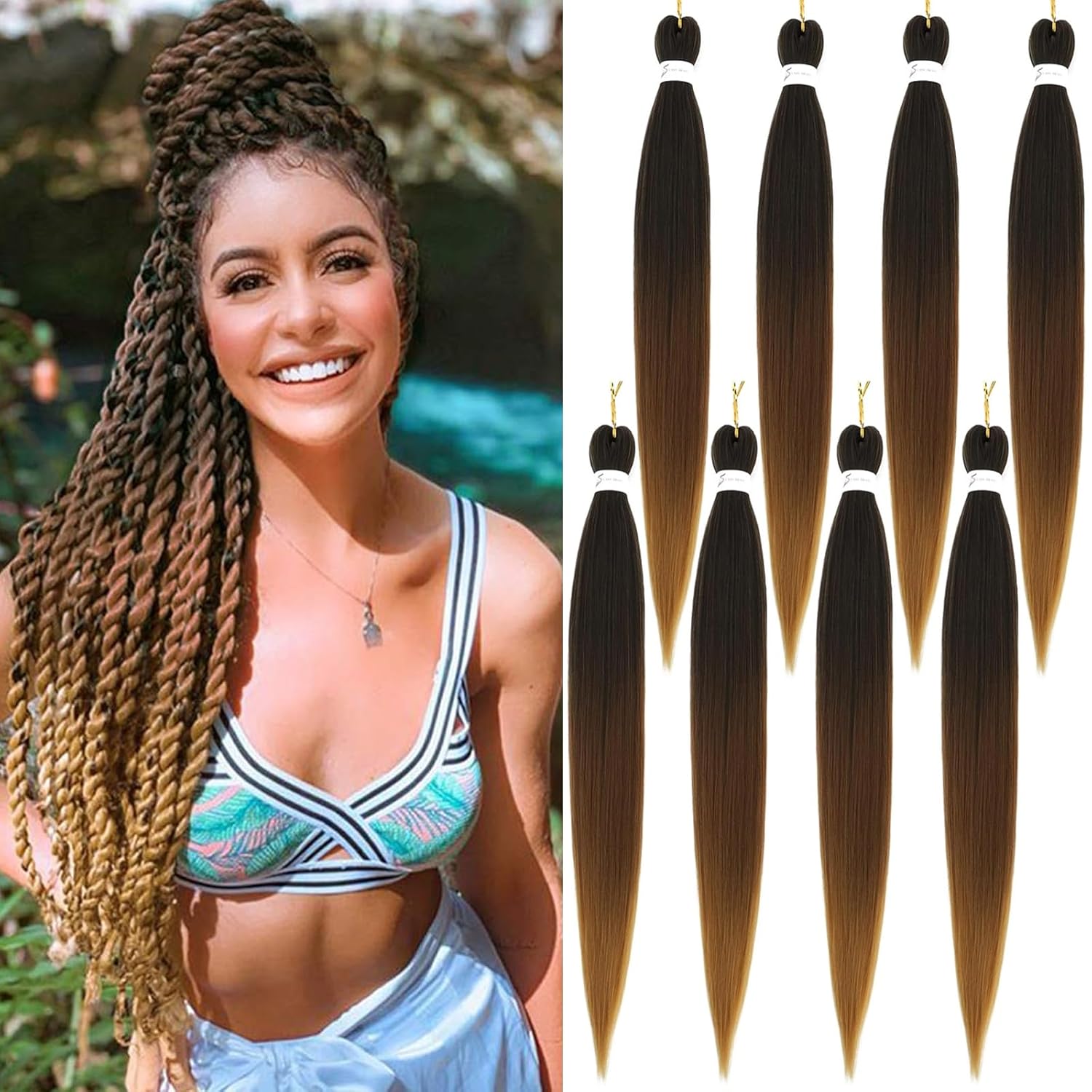 Braiding Hair Pre Stretched 36 Inch Ombre Pre Stretched