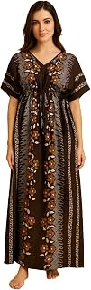Bahumaan Pure Cotton Kaftan Nighty for Women | Kaftan Maxi for Women | Kaftan Night Gowns for Women | Cotton Nighty for Wo... Price In India
