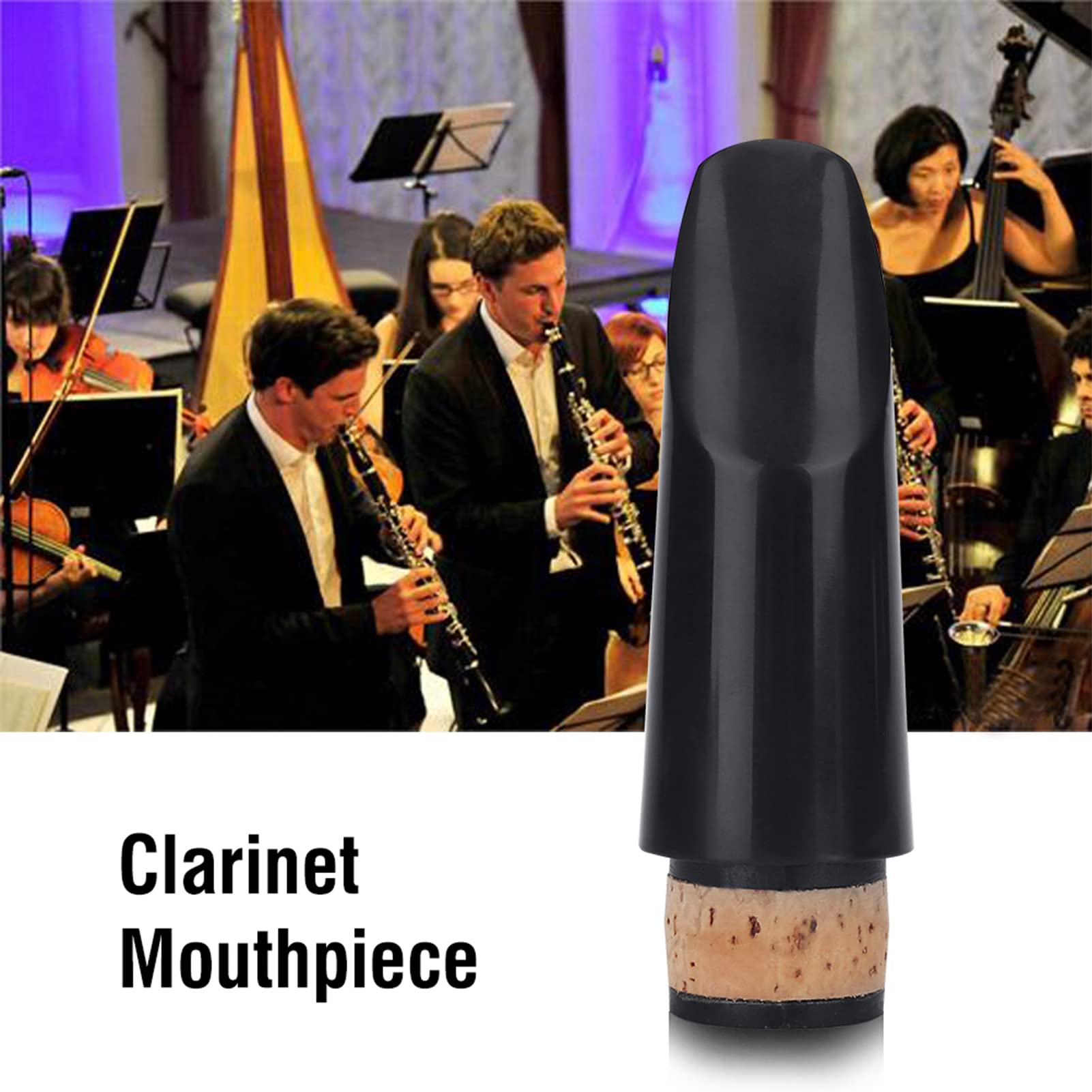 Clarinet Mouthpiece, Professional ABS Cork Alto Saxophone Mouthpiece Instrument Accessories Black for Clarinets Enthusiasts