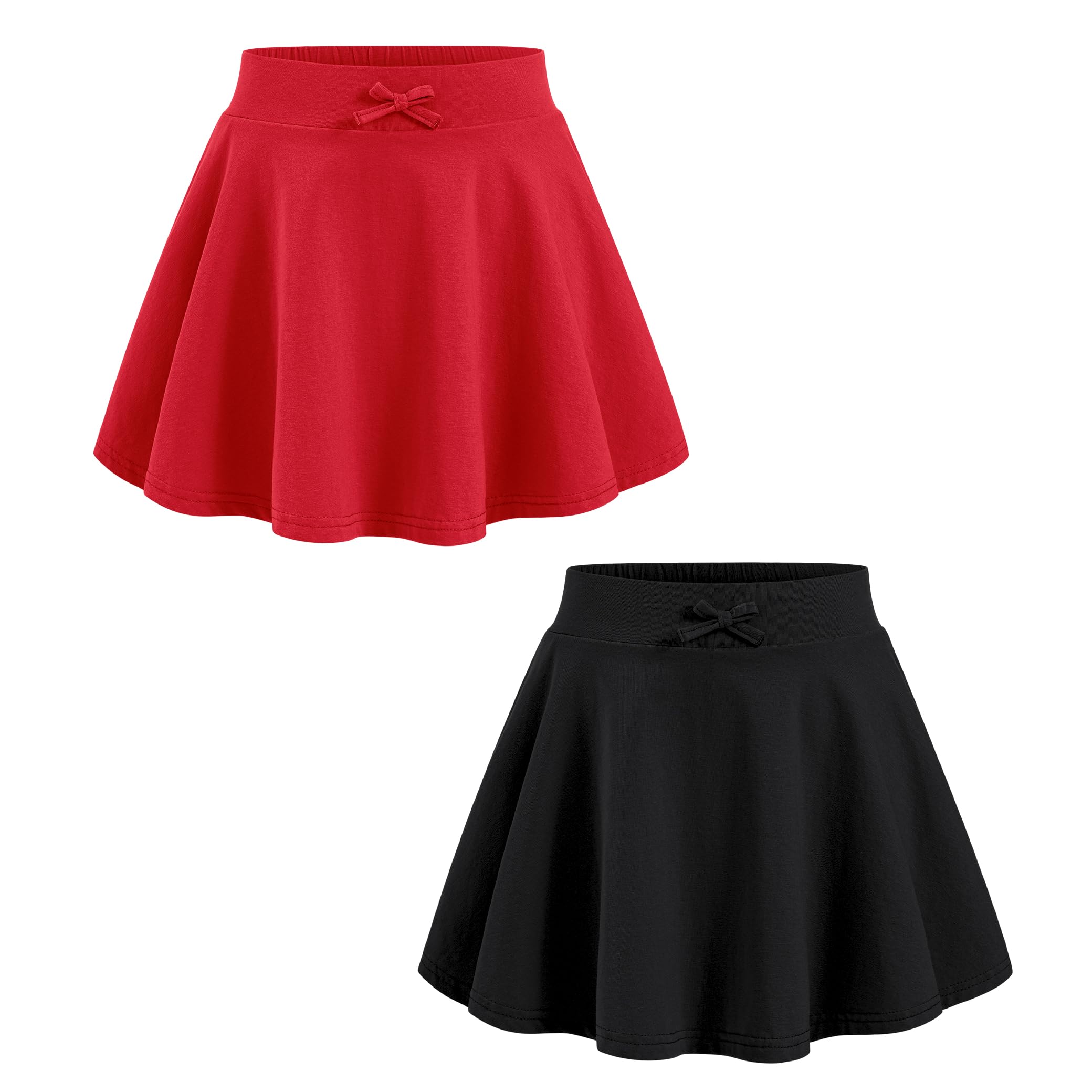 BOOPH 2 Pack Girls Skirts Toddler Athletic Uniform Skorts with Pockets