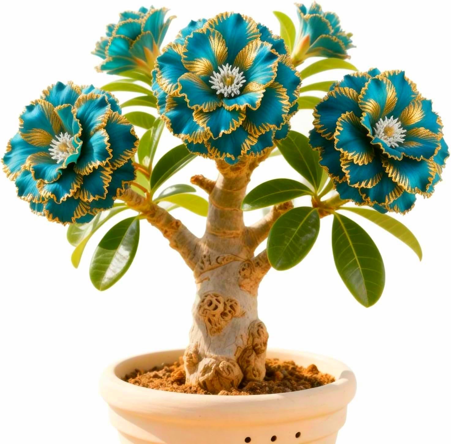 Noble Desert Rose Bulbs Perennial UK, Rare and Beautiful Adenium Rhizome in Bulk,Planting for Stunning Garden Displays-5 Rhizome-B