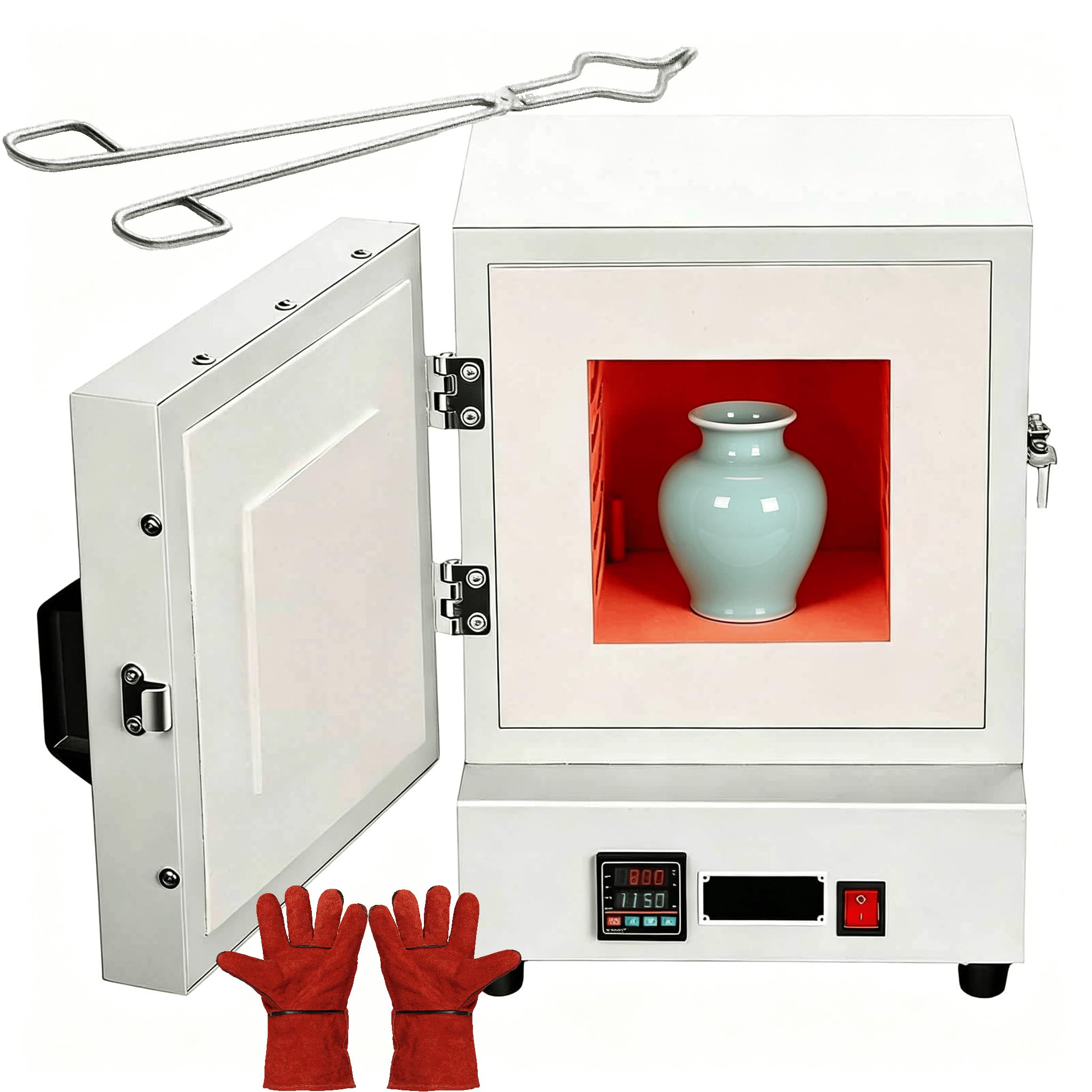 Horno Eléctrico de Alta Temperatura 1150℃ 2000W, Mufla de Laboratorio para Fundición Metales, Joyería, Cerámica y Calcinación Industrial