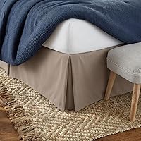 Linen Market King Taupe Bed Skirt - Ultra Soft Microfiber 14 Inch Drop, Hotel Quality Pleated, Shrinkage Resistant