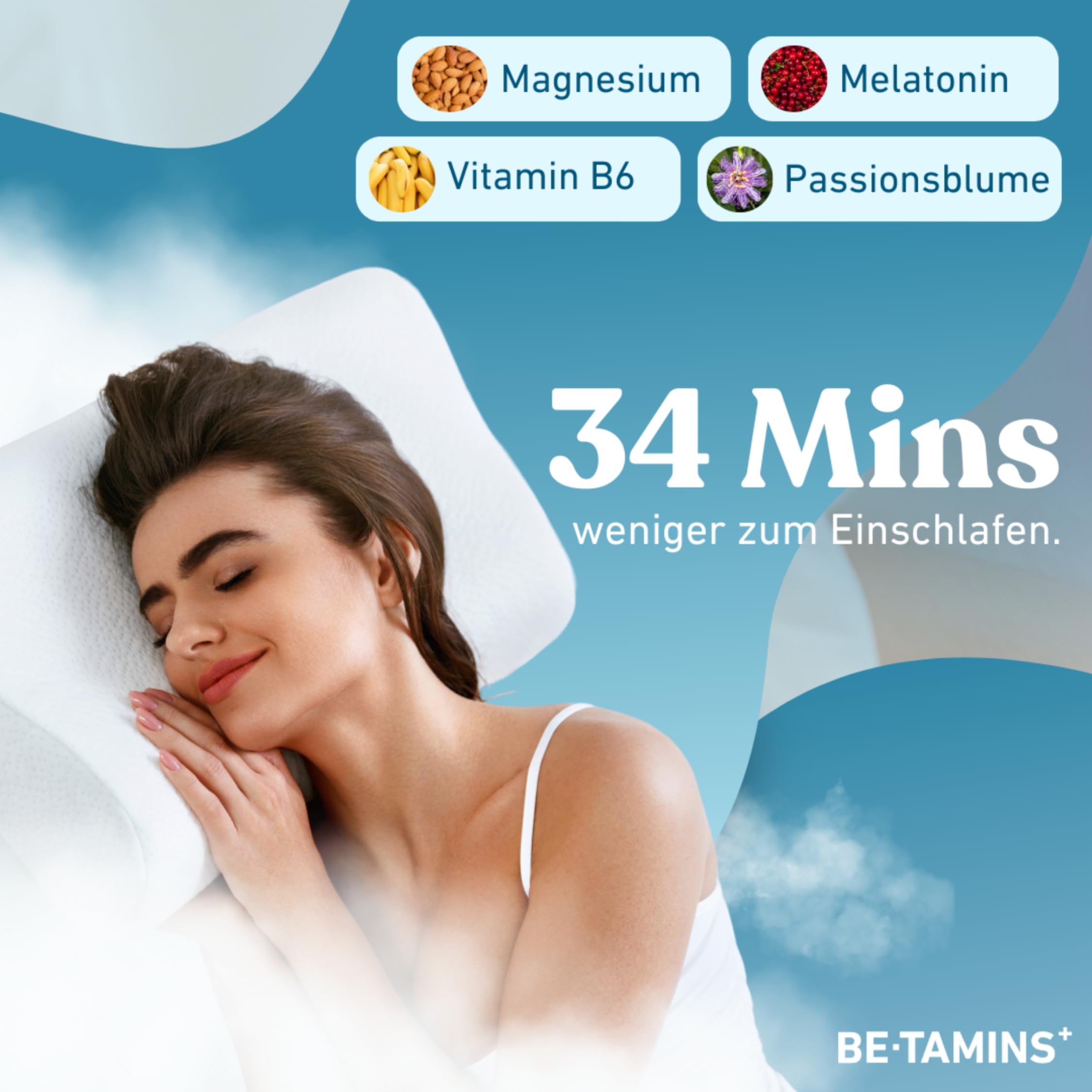 Melatonin Gummies für einen guten Schlaf – Zuckerfrei Vegan Erwachsene und Melatonin Kinder Sleep Gummies für Reduziert Schlaflosigkeit - Melatonin + Vitamin B6 + Magnesium + Passionsblume 60u