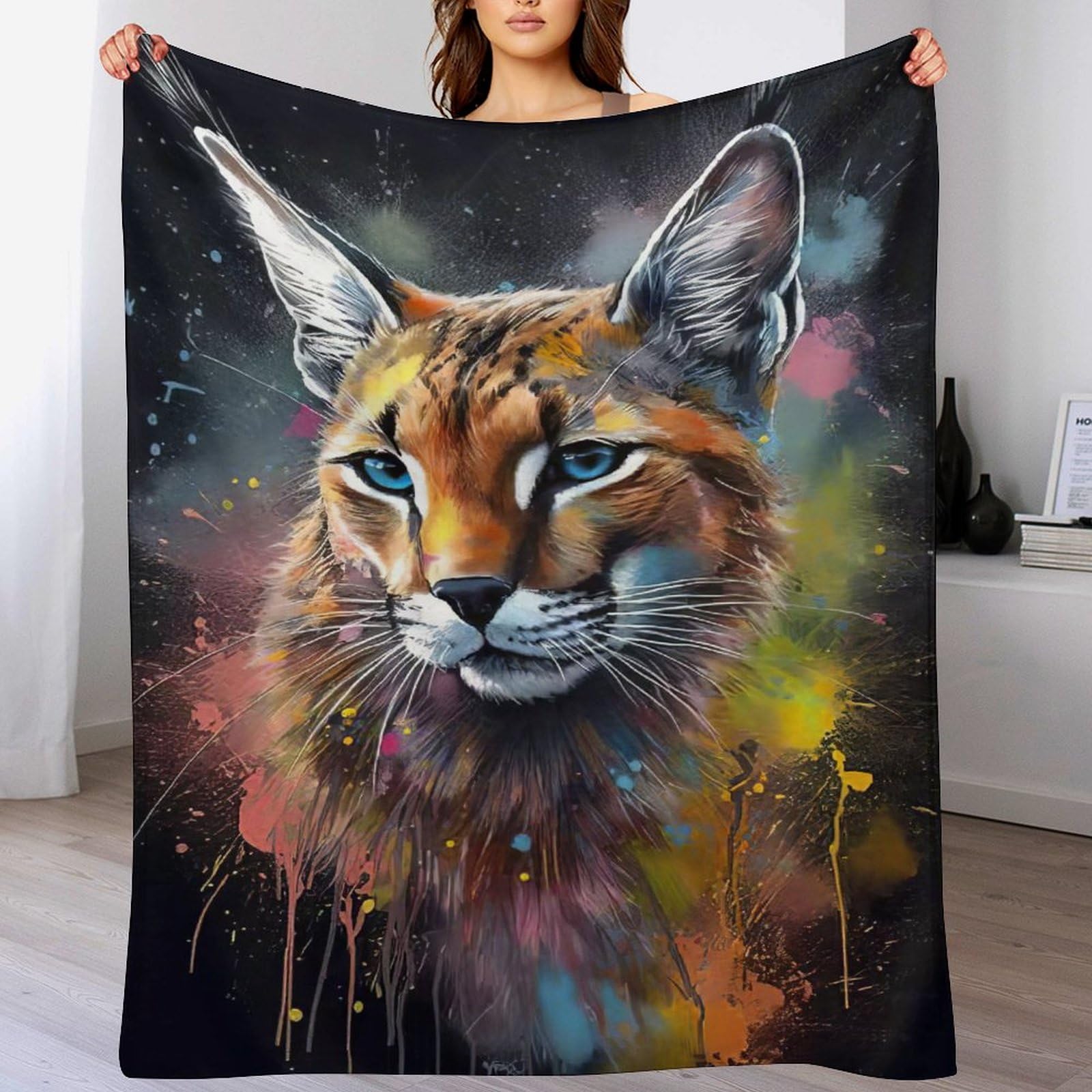 Manta de forro polar de gato para tardes de sofá y noches frías