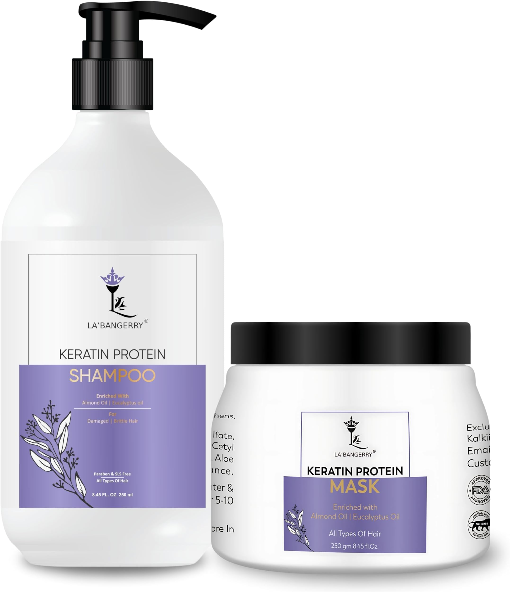 - Keratin Smooth Deep Conditioning Kit for Long Lasting Frizz control - Keratin Smooth 250ml Shampoo and Keratin Smoooth 250 gm Mask