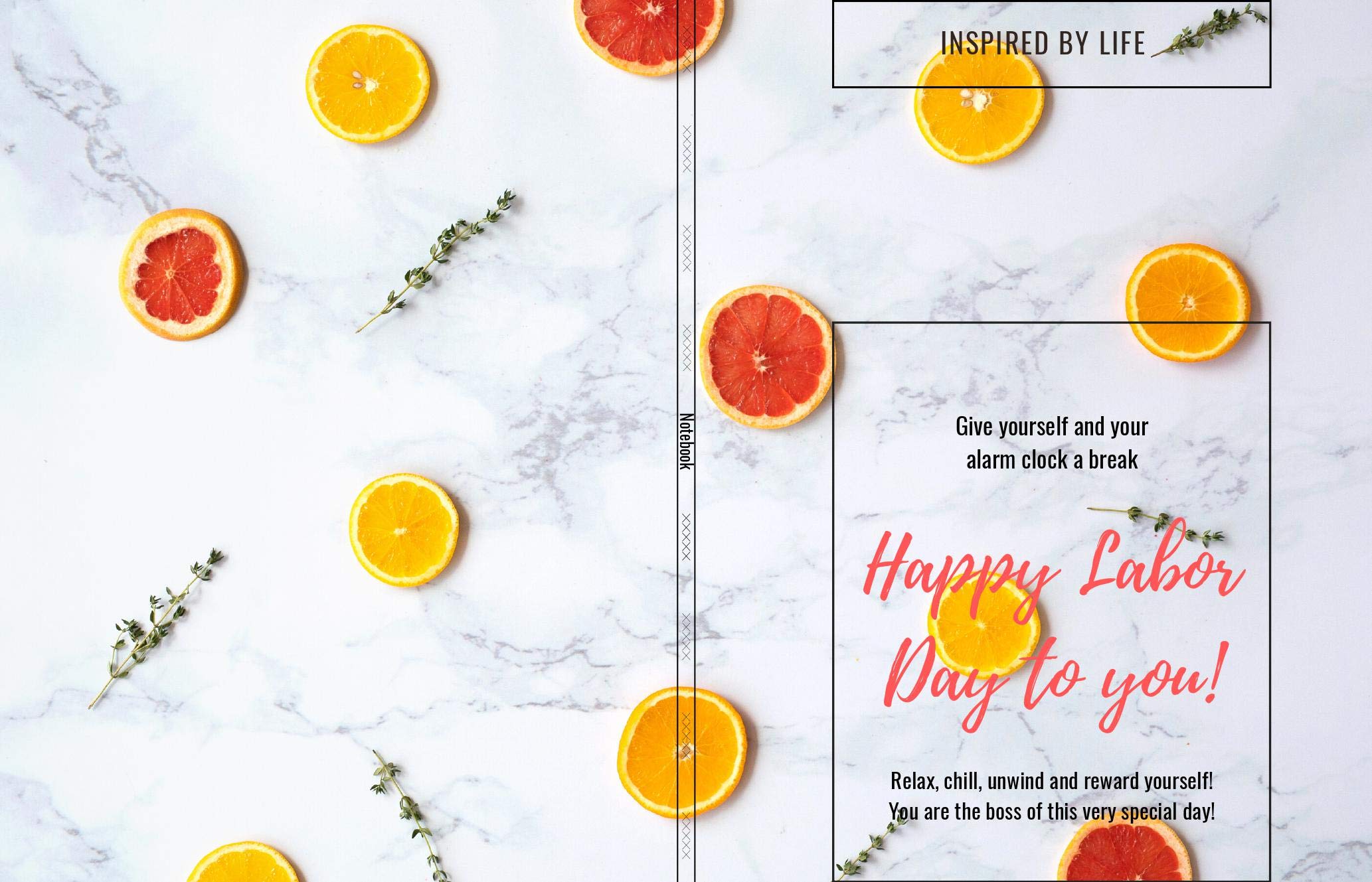 Inspired by life: Notebook: Lined Notebook Journal 100 Pages - Large (8.5 x 11 inches)