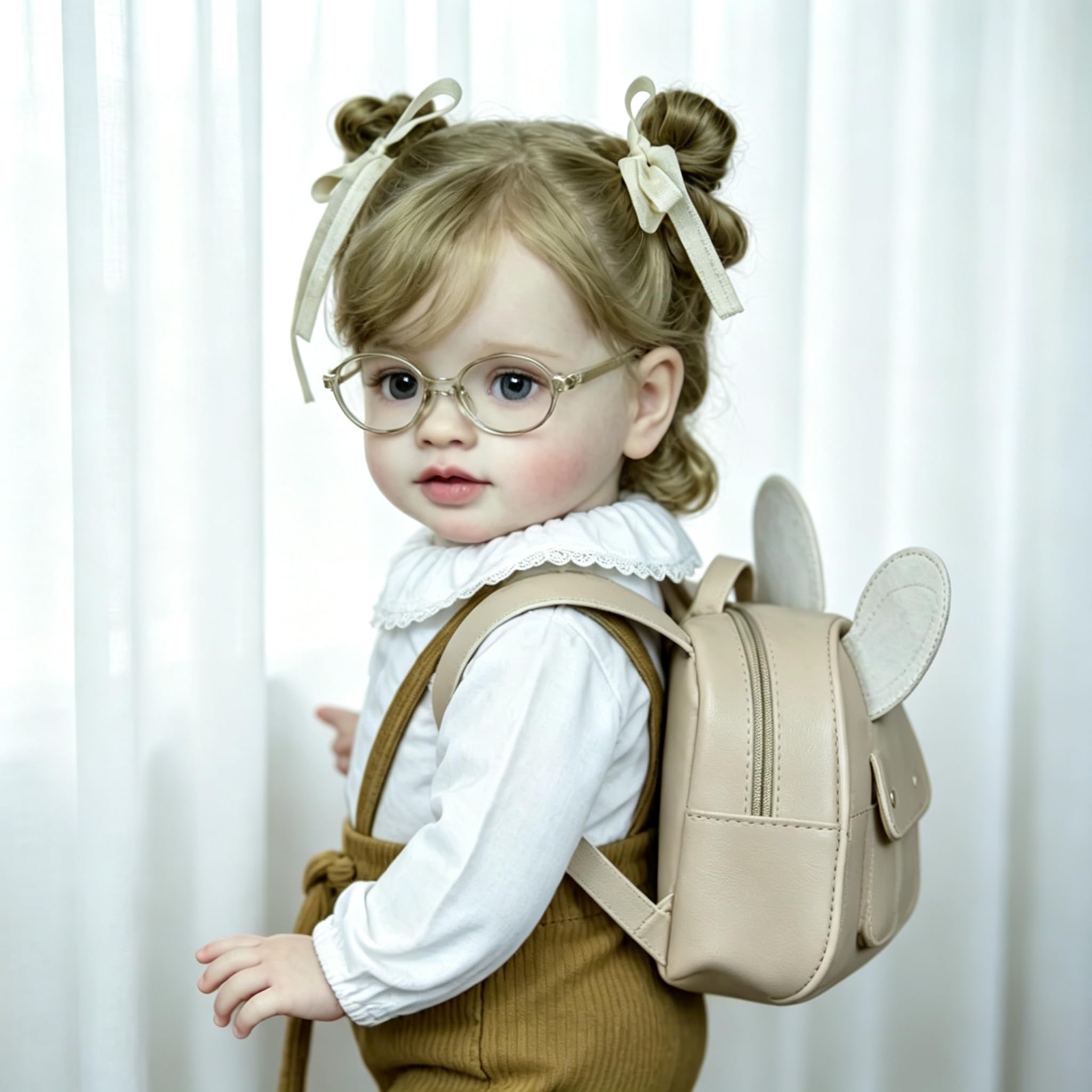 66 cm Reborn Kleinkind-Puppen Mädchen weiches Silikon Vinyl Neugeborene Babypuppen mit braunem Overall, realistische Reborn-Babypuppe, lebensechte Neugeborene, Kleinkinder, die echt aussehen