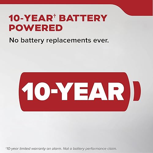 Miniatura 2 de Kidde Detector de humo, funciona con batería de 10 años, indicadores de luz de advertencia LED, paquete de 3