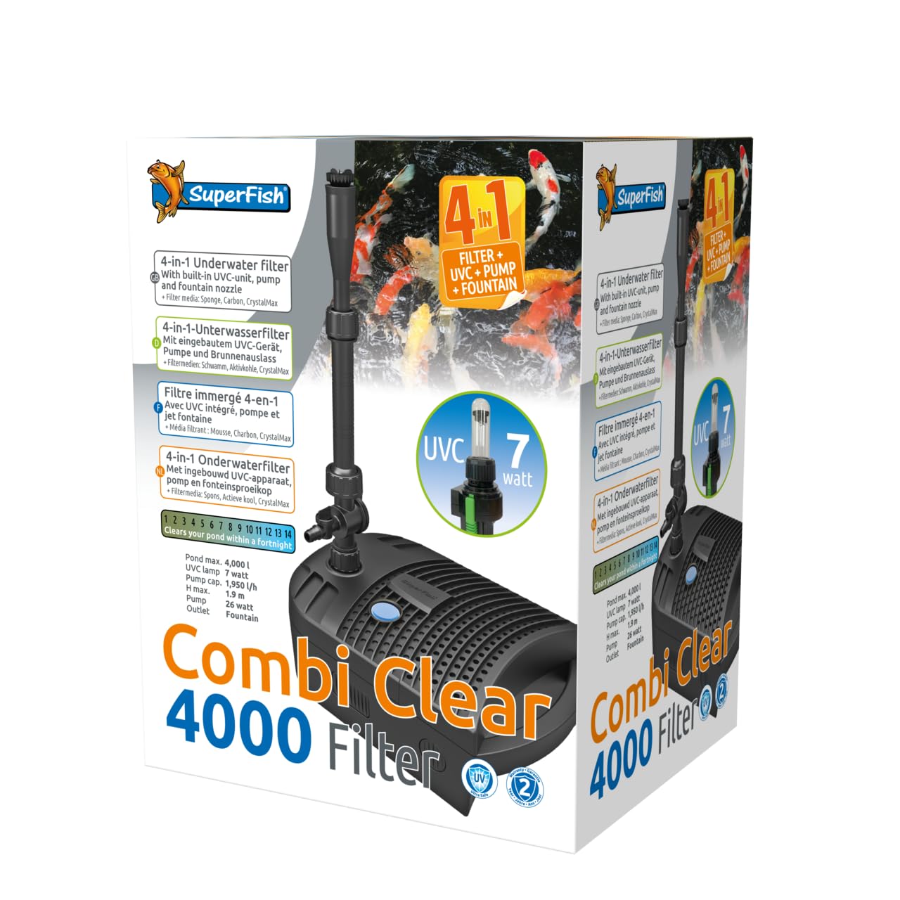 SuperFish Combi Clear 4000 Pond Filter - 7W