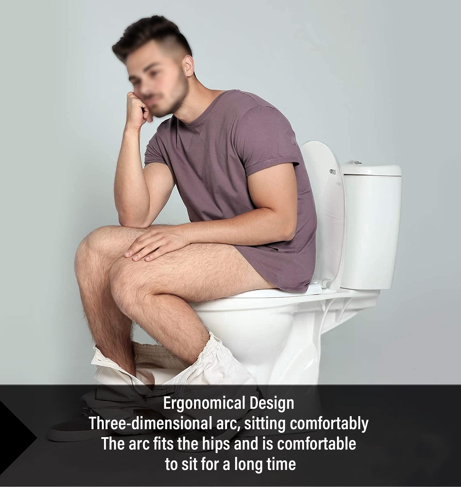 Asiento de inodoro de cierre suave resistente, tapa de baño antibacteriana de forma cuadrada con bisagras ajustables de acero inoxidable, asiento blanco para mayor comodidad e higiene