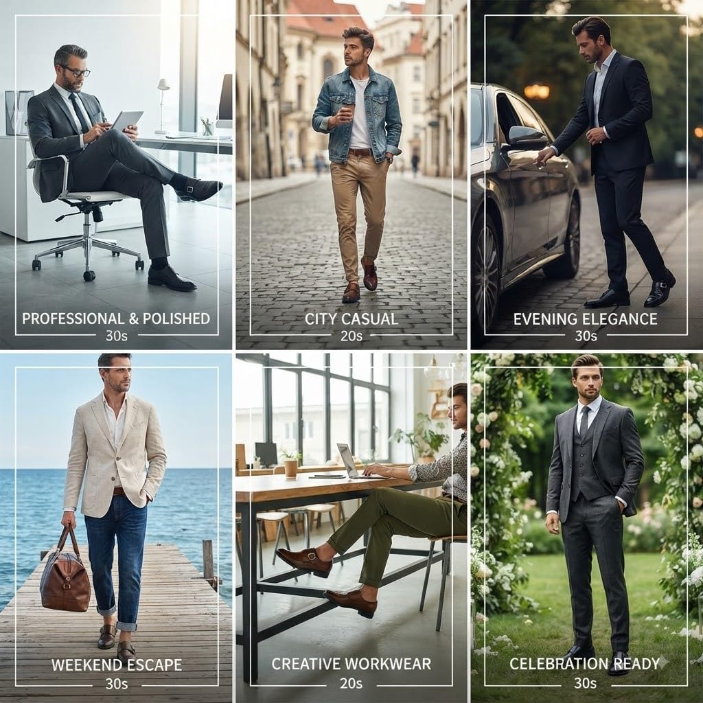 Scarpe Uomo Pelle PU Brogue Eleganti Affari Cerimonia Matrimonio