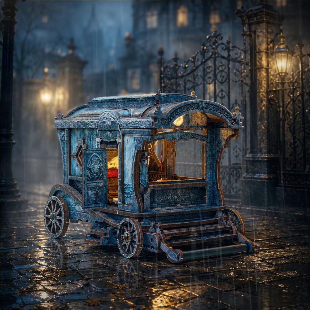 Miniaturowy zestaw do domku dla lalek zrób to sam w stylu chińskim wózek miniaturowy model zestaw montażowy dla dorosłych ręcznie wykonany drewniany zestaw montażowy 3D rzemiosło ozdoba