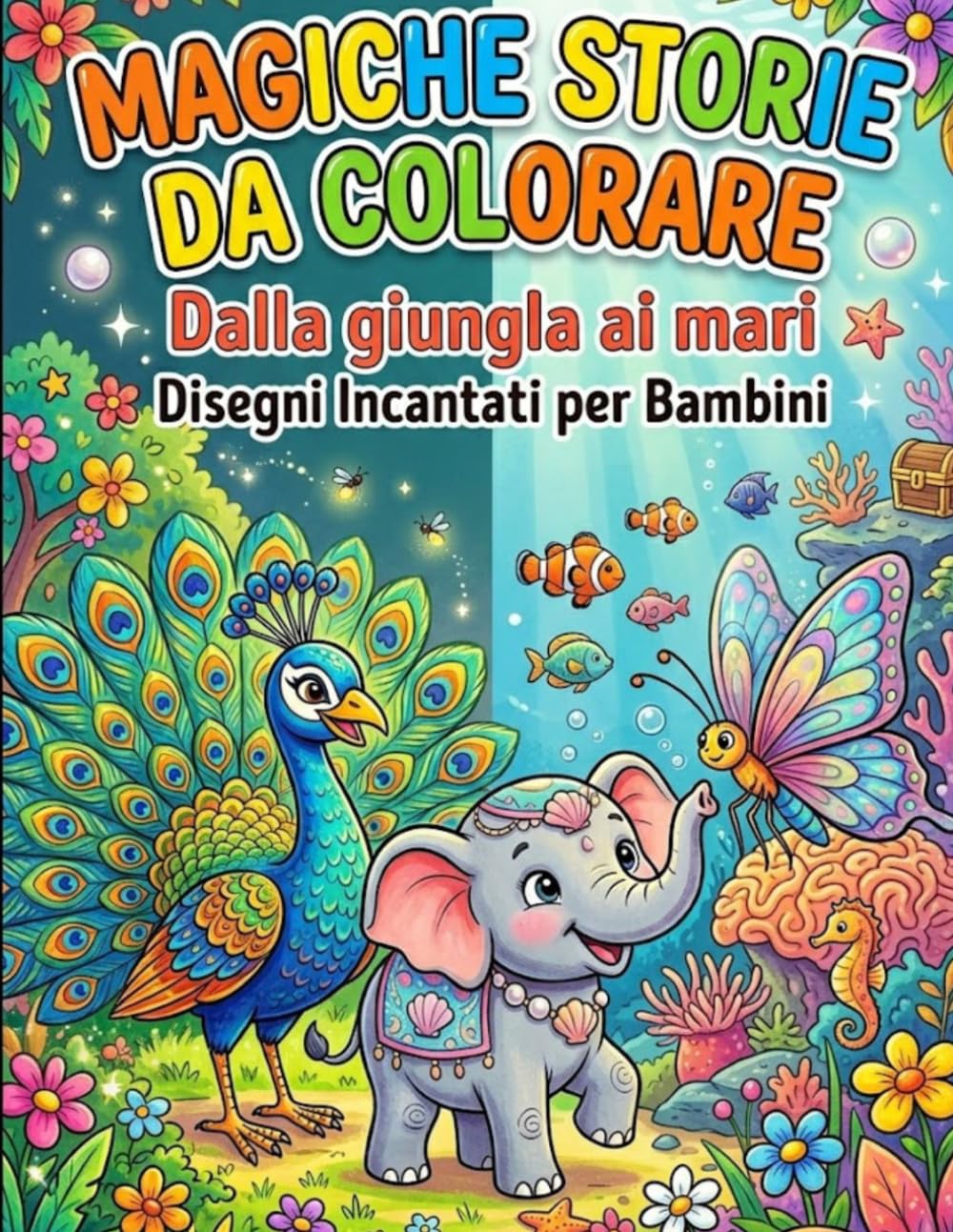 Magiche storie da Colorare: Dalla Giungla ai Mari