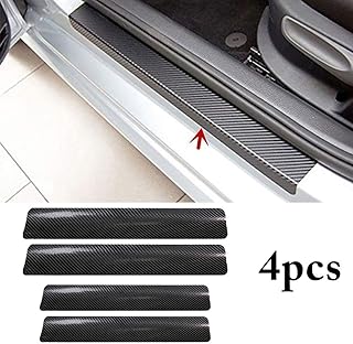 CVANU 4PCS Car Sticker Universal Anti-Scratch Door Sill Car Decal Car Sticker Decal (Black)
