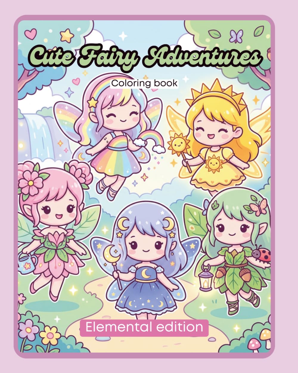 Cute Fairy Adventures - Cozy coloring book: Elemental edition