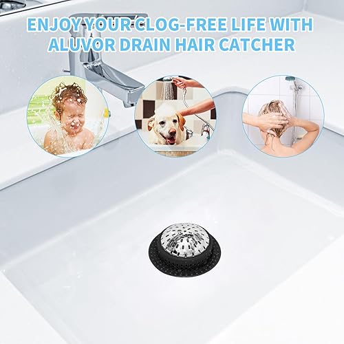 Miniatura 6 de Atrapapelos para Desagüe de Ducha, Cubierta para Desagüe de Ducha, Atrapapelos para Desagüe de Bañera para Desagües Pop-Up y Regulares