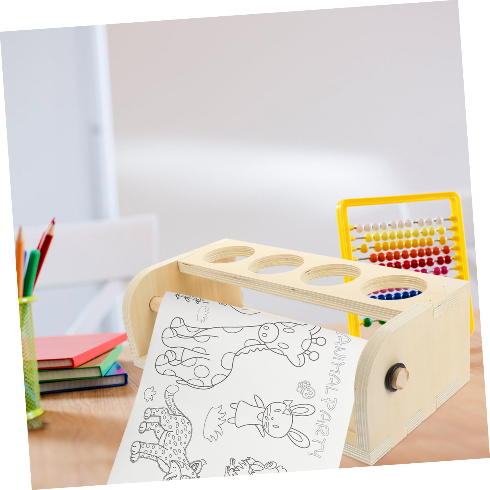 minkissy Cavalletto in Legno Semplice e Generoso Porta Rotolo di Carta da Disegno Facile da Usare e Superficie Liscia per Attività Artistiche Creative per Ragazzo Ragazza
