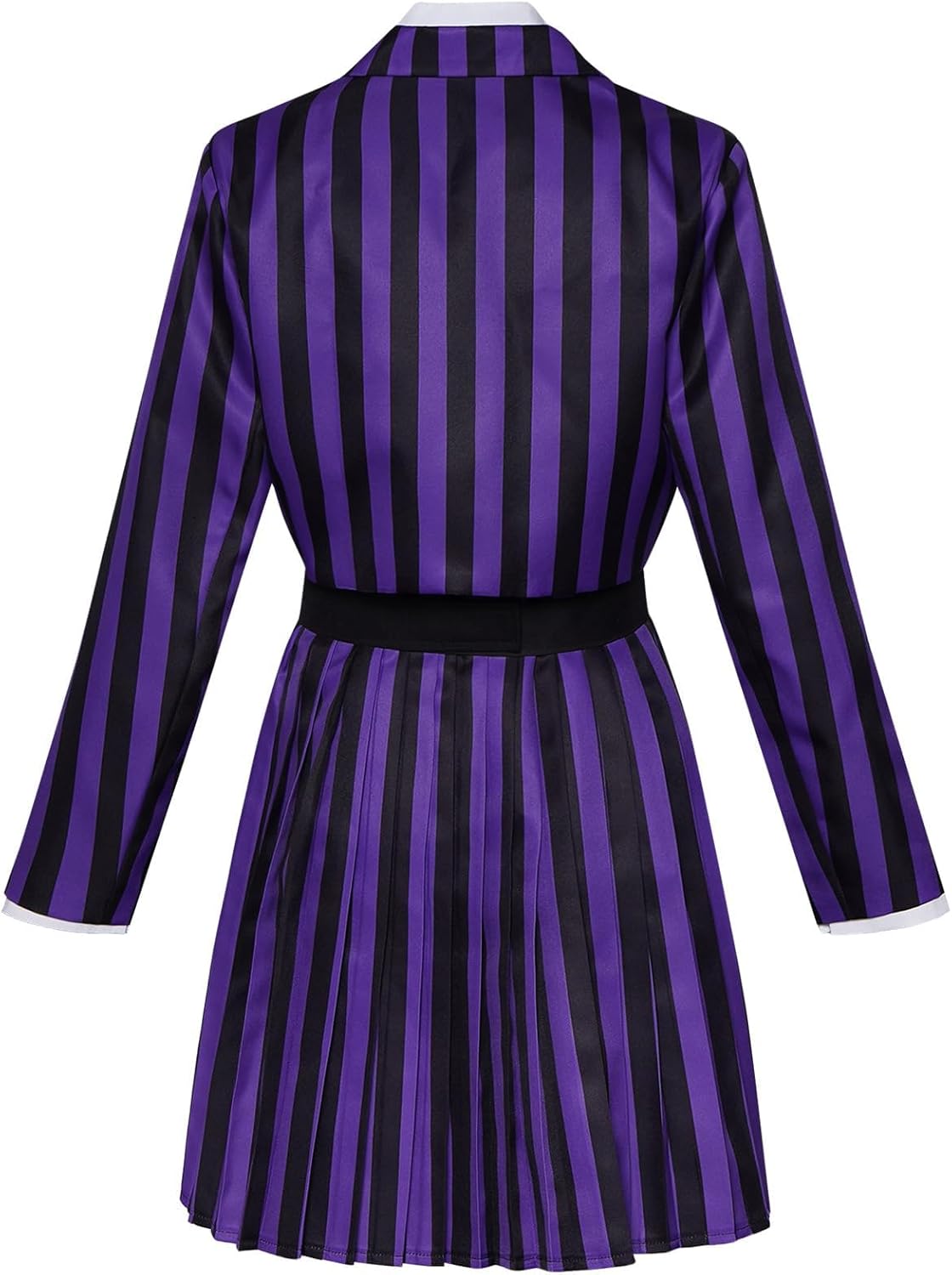 Animatrix Halloween Cosplay Costume Set for Women-Purple Gothic Dress with Blazer,Shirt,Bow Tie,Belt-5 Pcs Set - Image 4