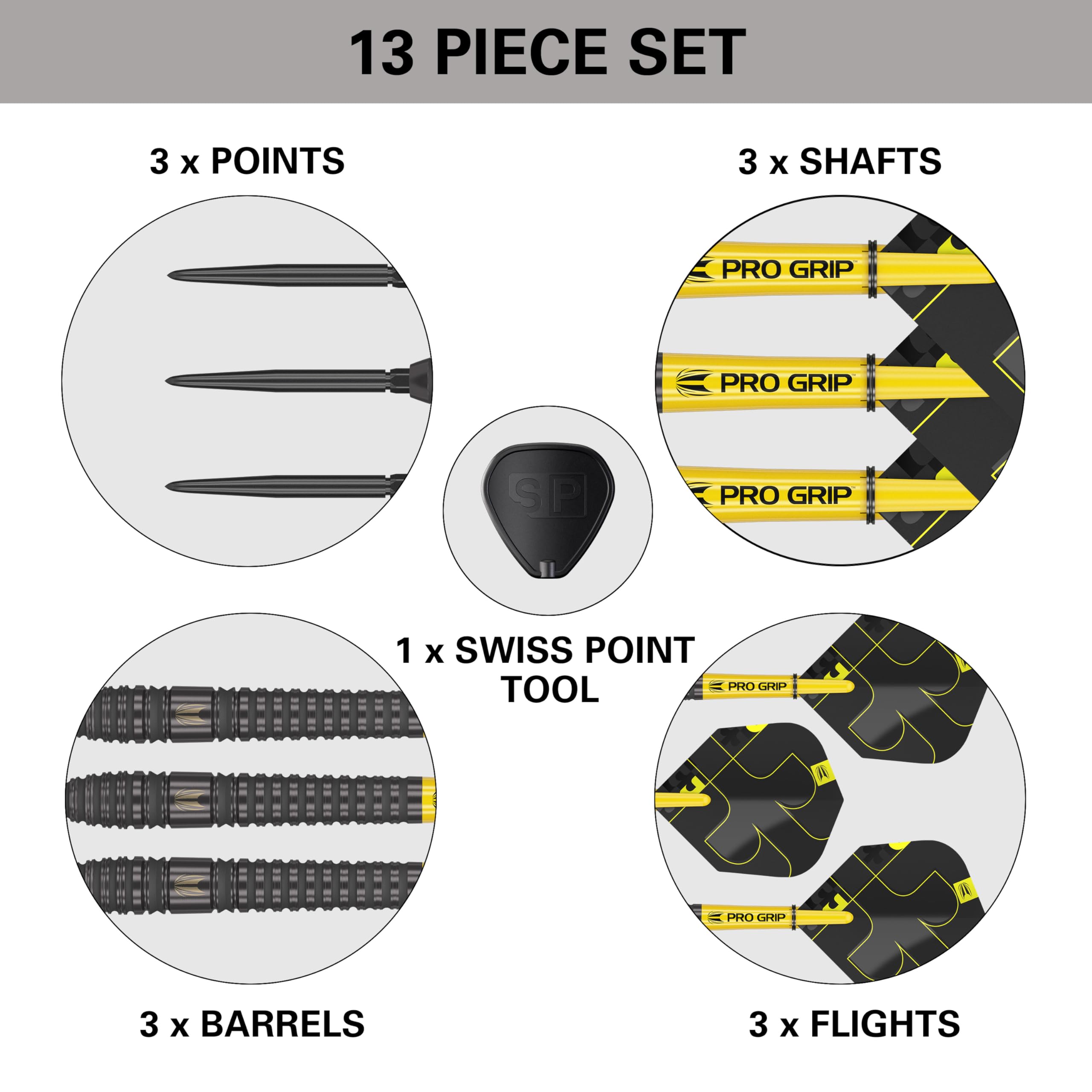 Target Darts Bolide Void 90% Tungsteno Freccette Punta Acciaio Swiss Point 21-26G Set