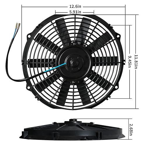 Miniatura 10 de Mupera Ventilador eléctrico de refrigeración para radiador  Ventilador universal delgado para radiador eléctrico (2025), montaje de 12 V 80 W con