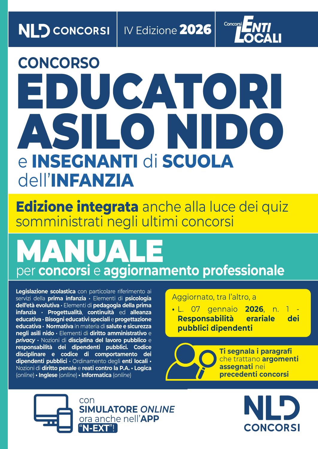 Concorso educatori asilo nido e scuola infanzia. Manuale di teoria e quiz per concorsi 2026 con prove dei precedenti concorsi. Nuova ediz. Con software di simulazione