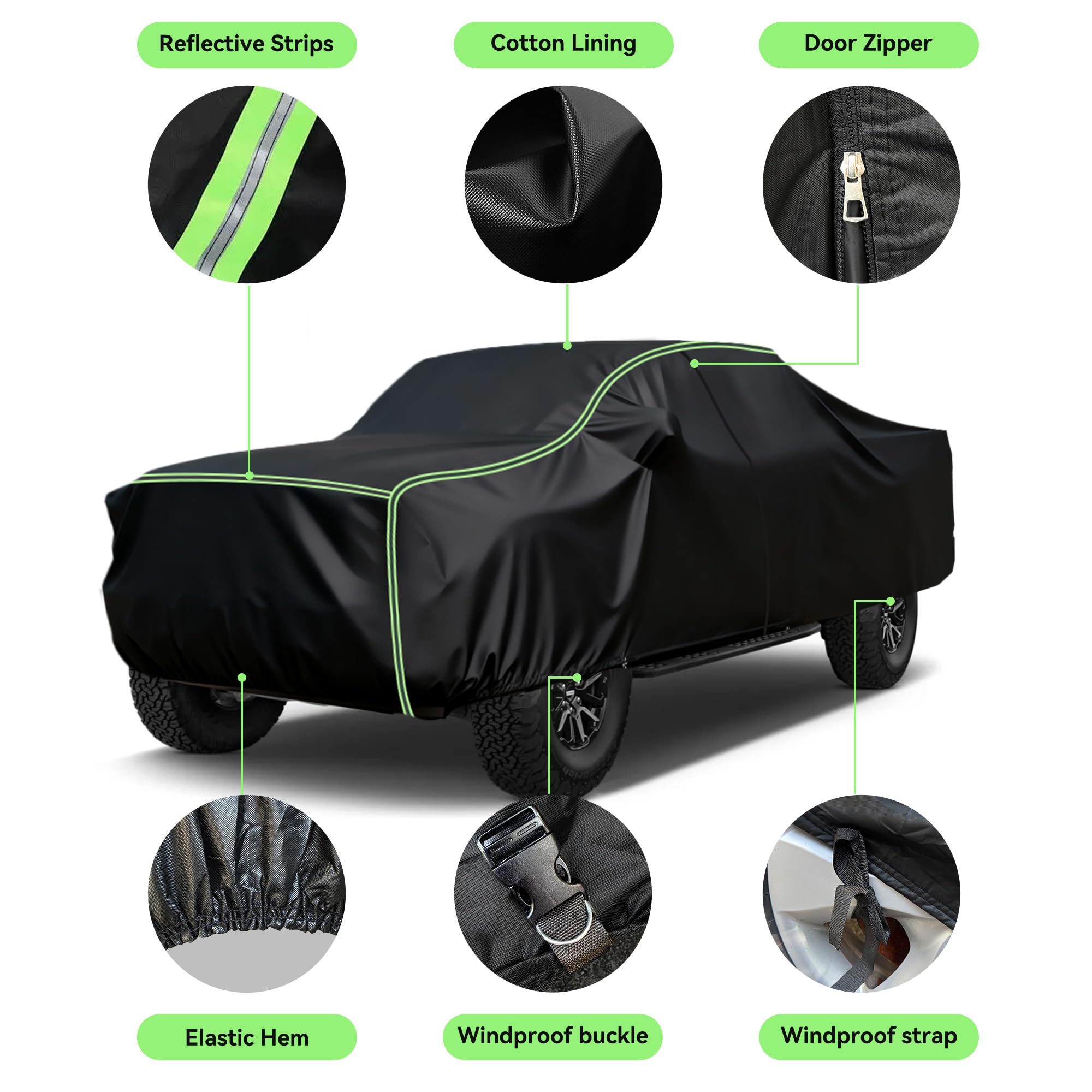 YIONCIO Car Cover for Chevrolet Silverado Pickup Truck 1999-2023 Durable 210D Oxford Fabric Waterproof UV-Resistant All-Weather Protection with — view 2