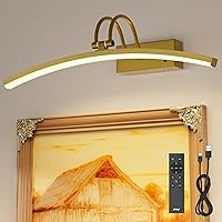 Vista 1 de PAIHOME Luz de imagen para pared, funciona con pilas, luz magnética recargable con sensor de movimiento inteligente, control remoto regulable