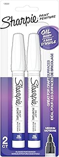Oil-Based Paint Markers, Medium Point, White, 2 Count - Great for Rock Painting, Posters, Arts & Crafts, Window Art