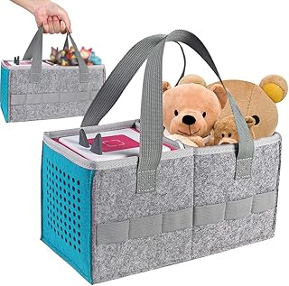 BLOOOK Bag for Toniebox, Portable Felt Storage Bag for Tonies Starter, Large Capacity Bag Protective Cover for Tonies Starter Ste, Carry Bag for Tonies Figures, Bag Only (Blue)