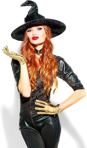 Miniatura 4 de SATINIOR 3 pares de guantes de disfraz de Halloween, brillantes, metálicos, de princesa, elásticos, para Halloween, cosplay