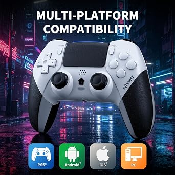 Nitho EVOLUTION Wireless Controller Compatible with PS5 Pro/Slim, PC, Android and iOS, Gamepad with Touchpad, Hall Effect, Dual Vibration, Turbo, Macro, 6-Axis Motion Sensor and 3.5 mm Audio Jack