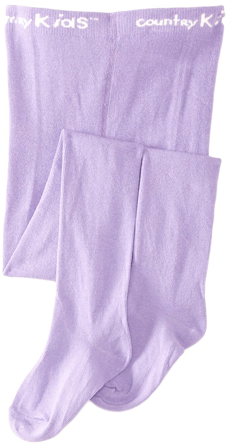 Country Kids Girl's Luxury Cotton Tights Plain Tights, Purple (Chalk N/A), 0-6 Months (Manufacturer Size: 0-6)