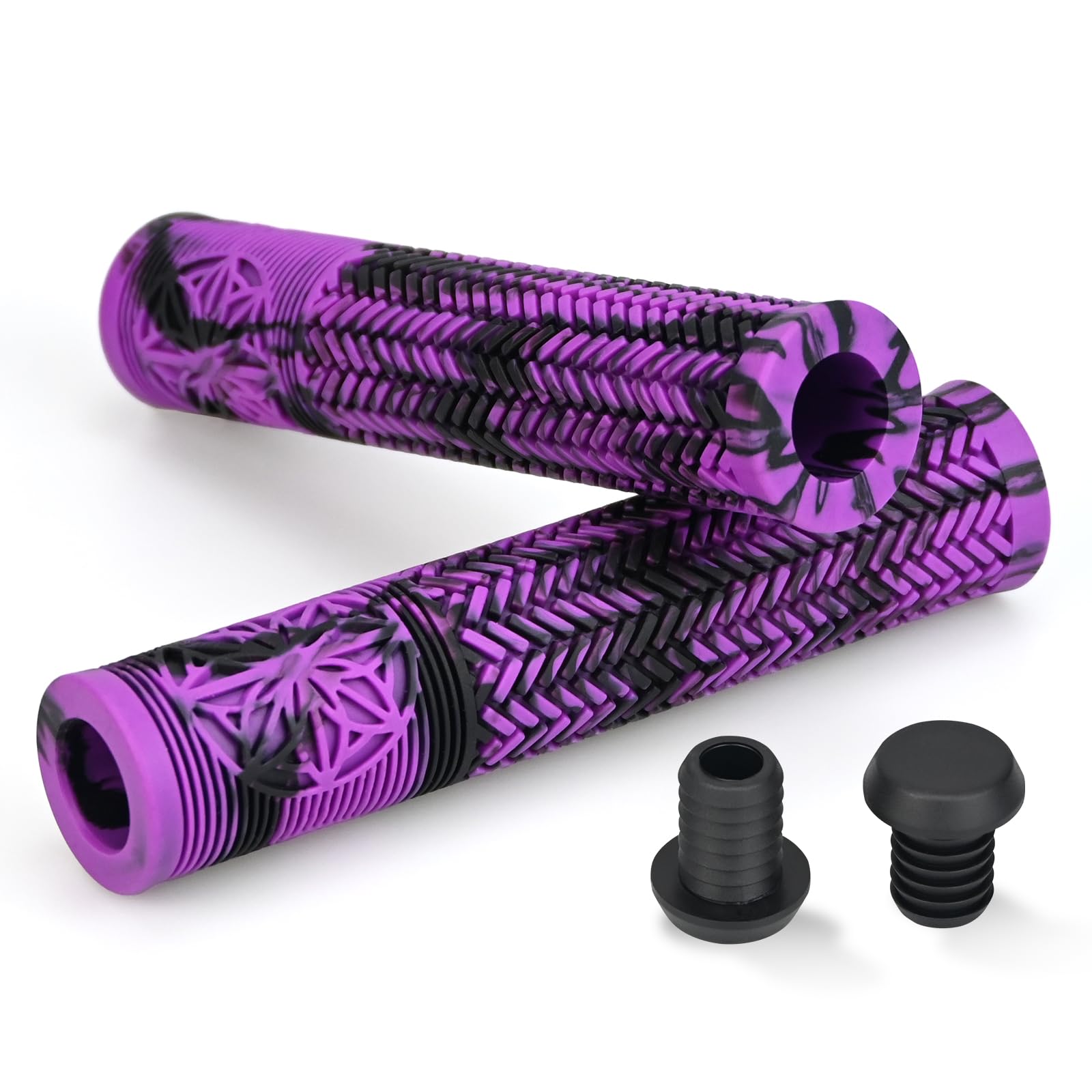 Handlebar Grips, Non-Slip Soft Rubber, Waterproof, Multi-Coloured, for MTB BMX Road Mountain Bike Cycling Bicycle and Scooter (Pink)