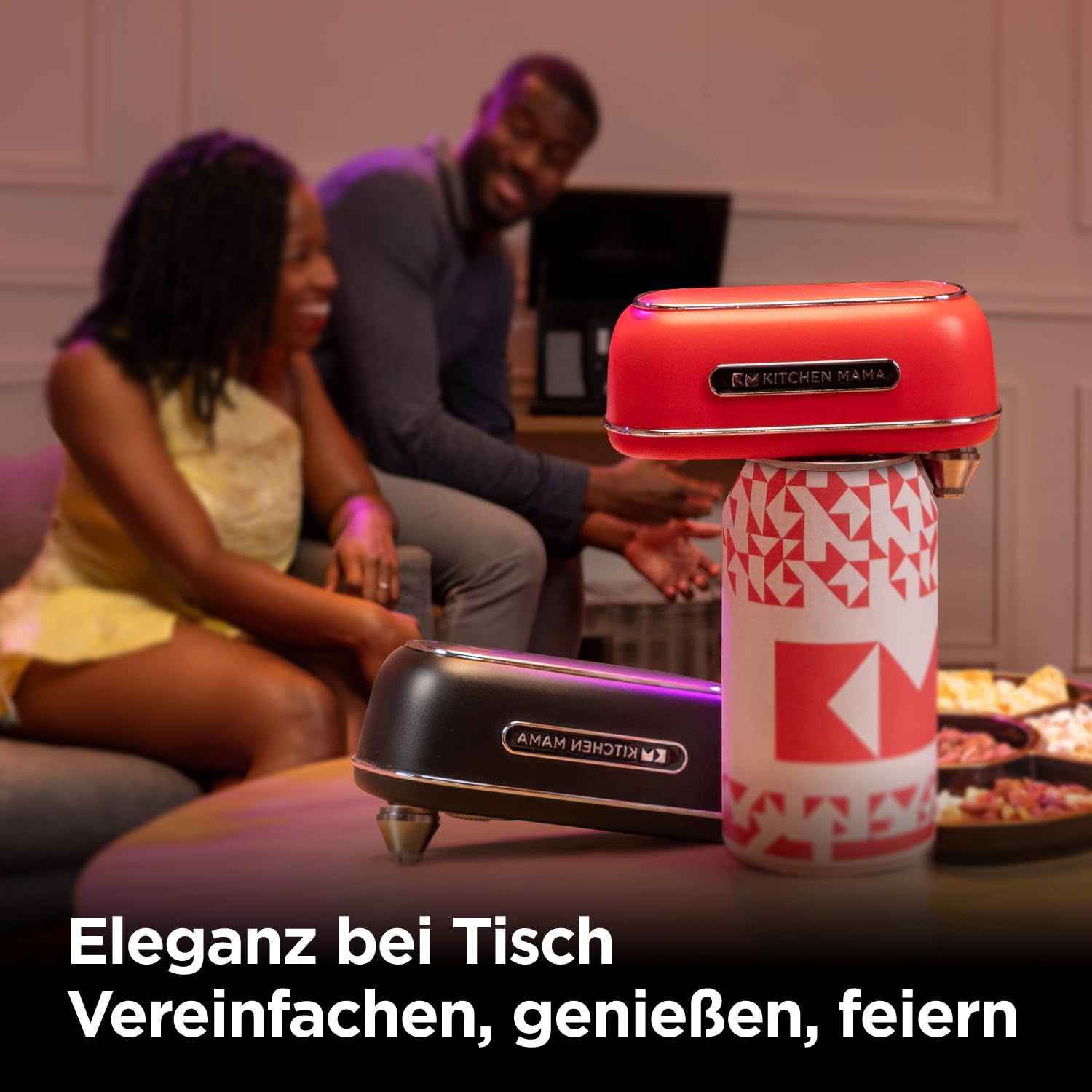 Orbit One wiederaufladbarer Dosenöffner von Kitchen Mama: Freihändige Bedienung, Aufladen über USB-C, automatische Abschaltung, glatter Rand, Klinge in Profiqualität für große Dosen (Schwarz)