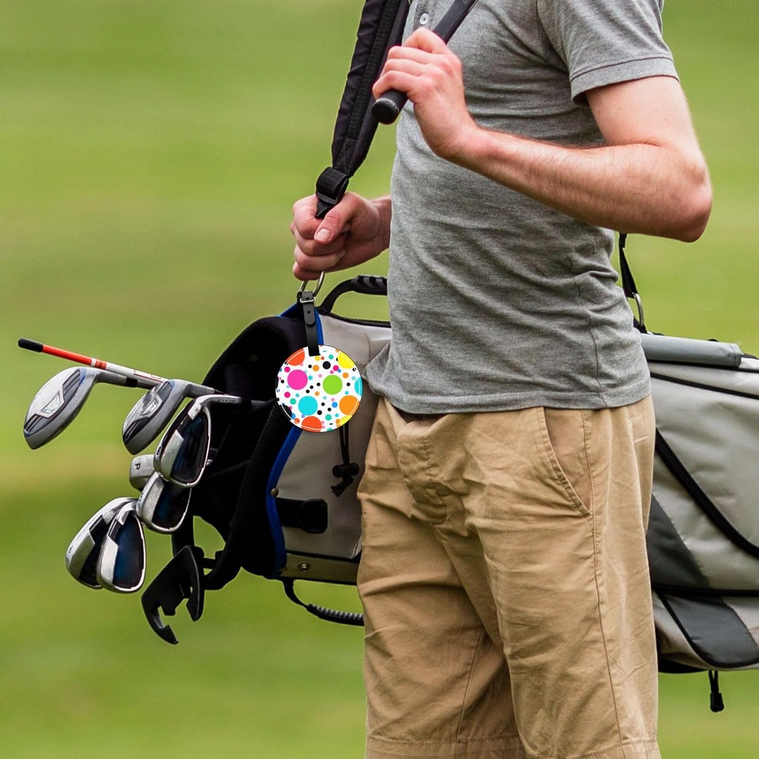 Dots Black Printed Golf tee Storage Bag - for Men only, Durable PU Material, Easy to Carry, Enhance The Golf Experience