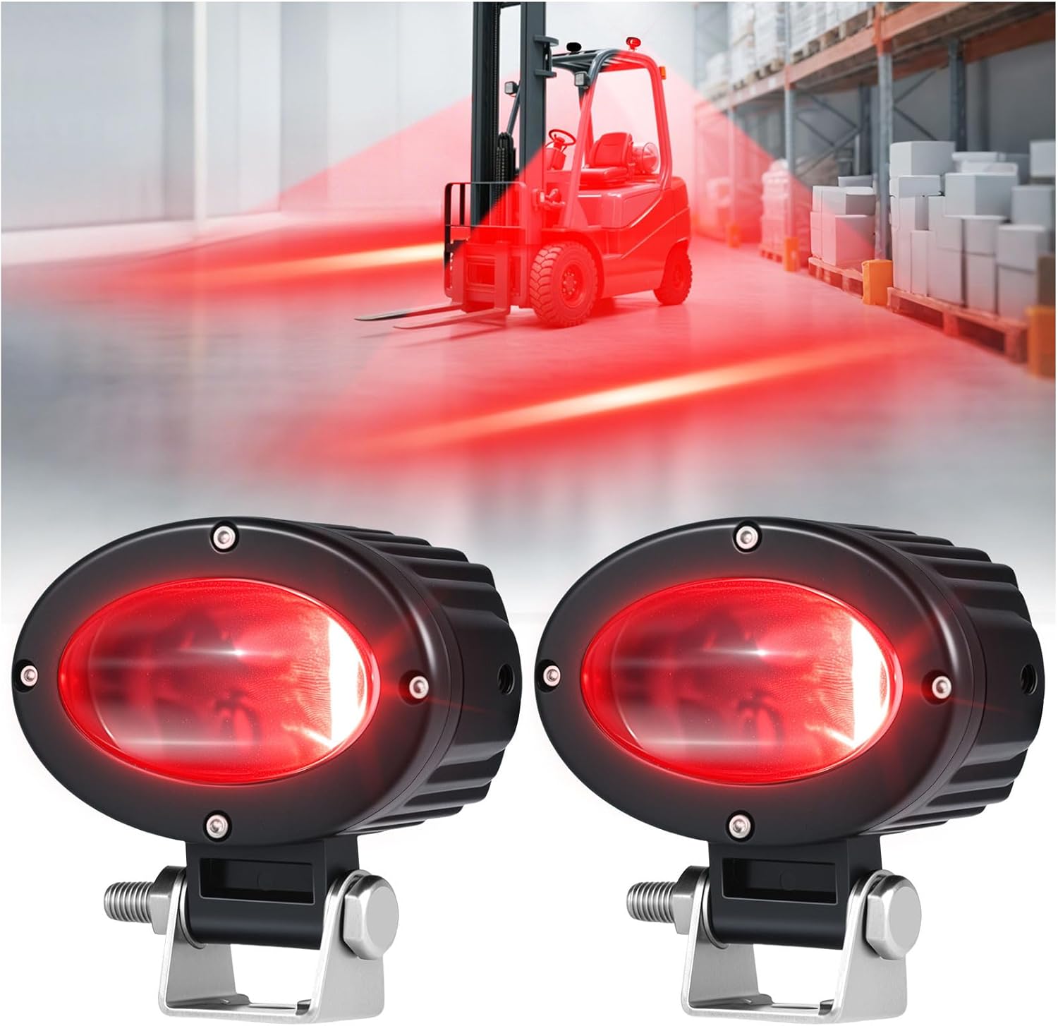 eTzone New LED Forklift Light Blue LED Straight Line Forklift Safety Light 10W DC 10-80V Warehouse Hazardous Area Warning Light