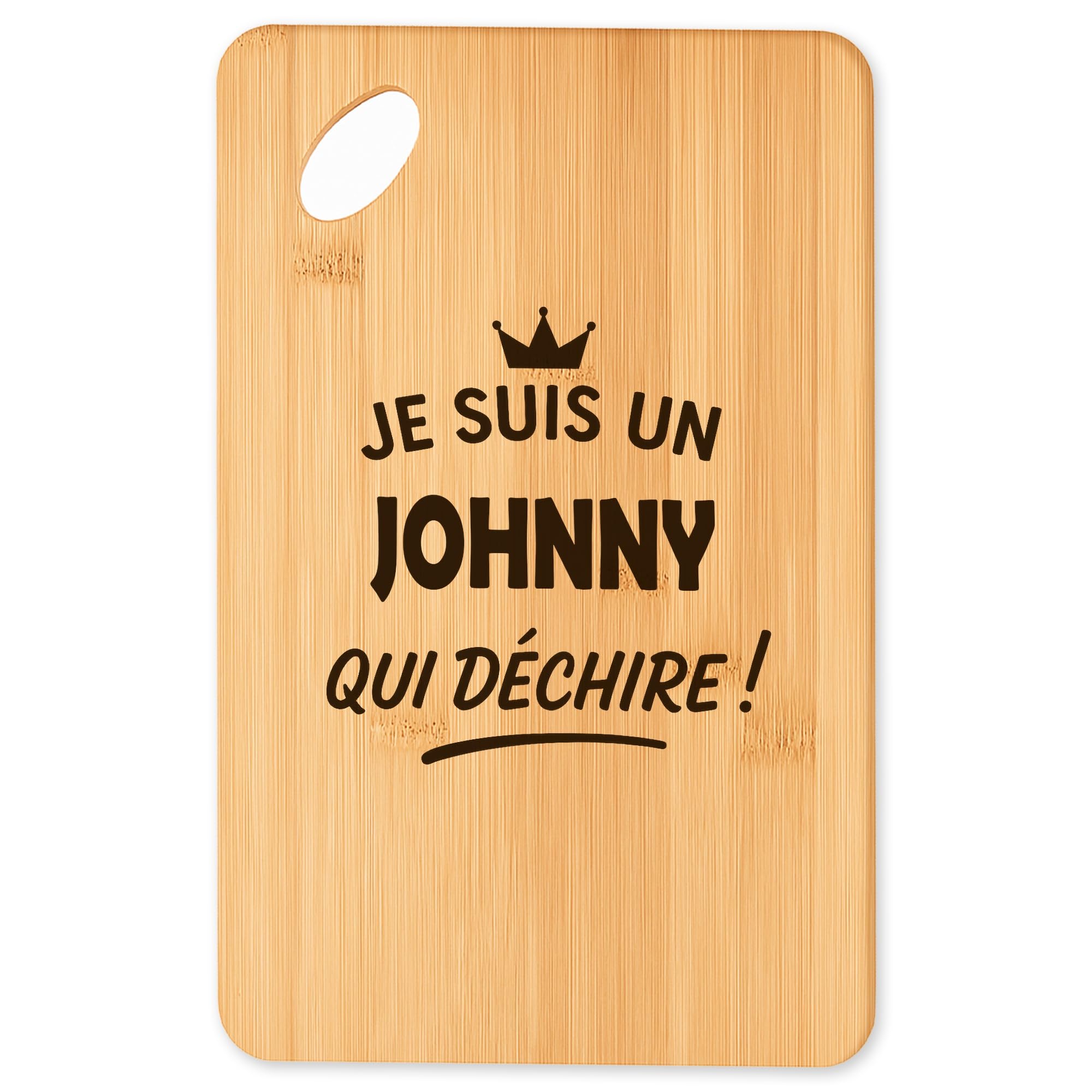 Planche à découper Johnny en bois de bambou durable : plateau apéro original et planche barbecue