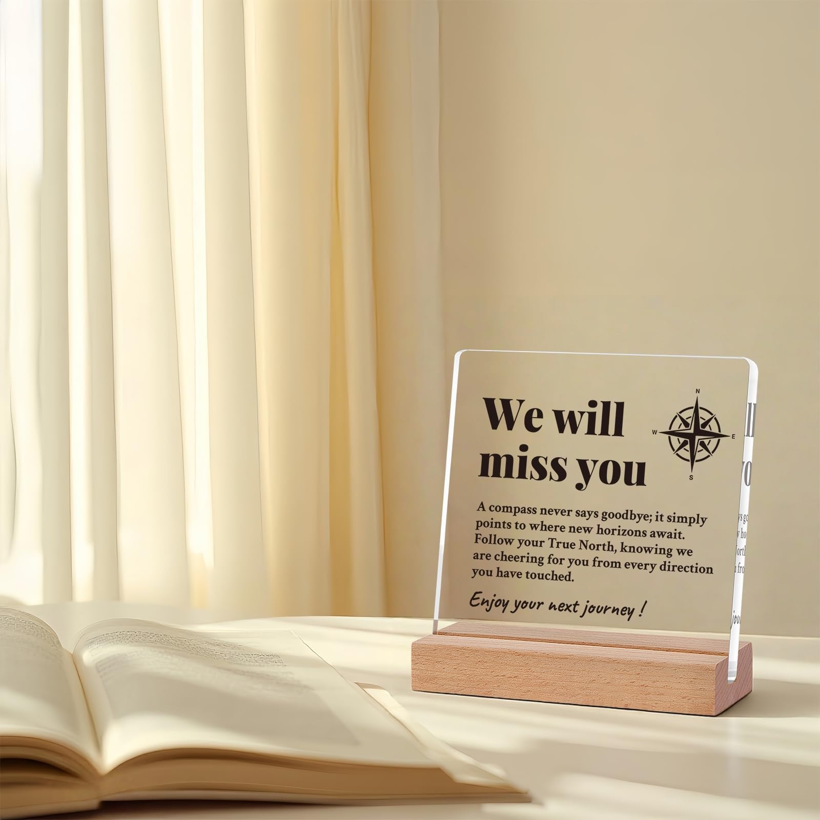 Współpracownik zostawiający prezenty dla kobiet mężczyzn, pożegnanie z pożegnaniem prezenty dla szefa, znak "We Will Miss You", prezent emerytalny dla kobiety (MissYou, 10 cm x 10 cm)
