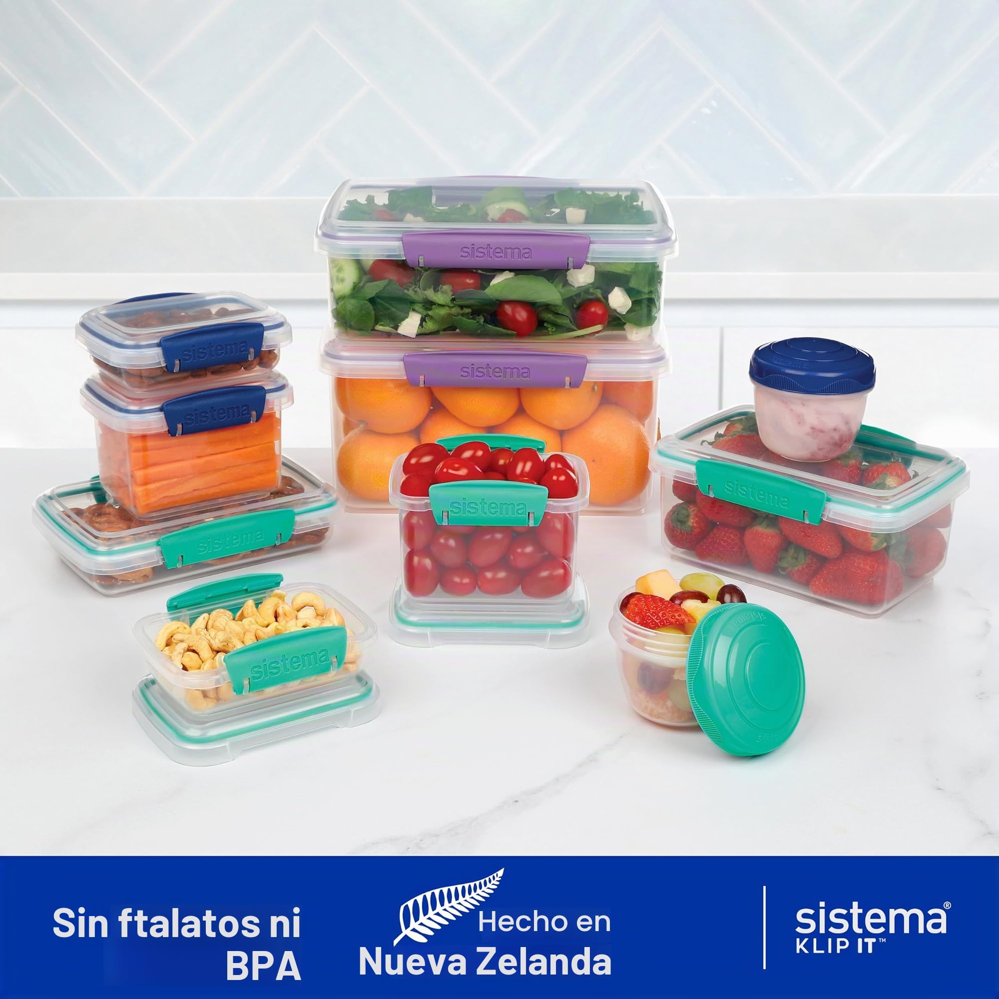 Recipientes para conservar alimentos Sistema | recipientes con tapa para preparar comidasfiambrerastáperes pequeños y más | Apilables y herméticos | Sin BPA | 20 unidades