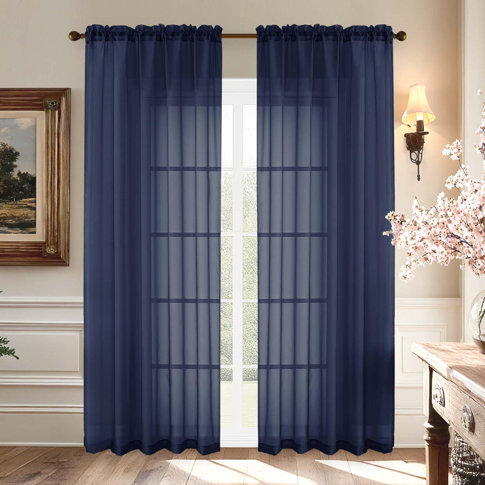 Aiyufeng Voile Curtains RP S2 Navy Blue 59x84 — image 1