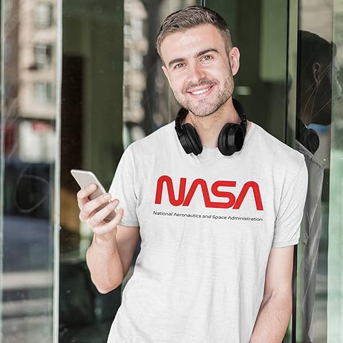 Miniatura 8 de Camiseta para hombre con logotipo de gusano aprobado por la NASA con gráfico retro retro de los años 80