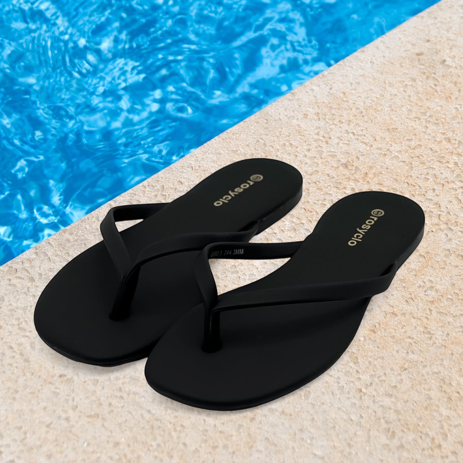 Flip Flops for Women, Memory Foam Flats Summer Sandals for Women 2026 - Trending Vegan Leather Lightweight Soft Comfort Cloud Womens Slippers Cheap Beach Essentials Thong Slides