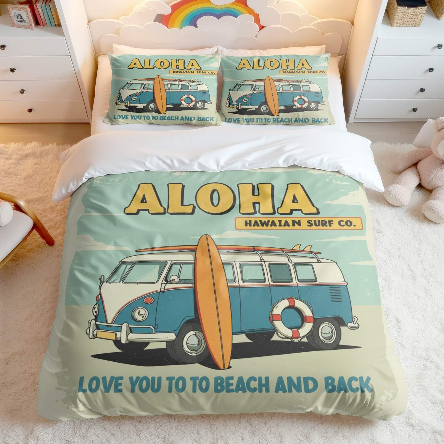 Parure de lit vintage Surf Patrol pour vos nuits d'été au camping et à la plage