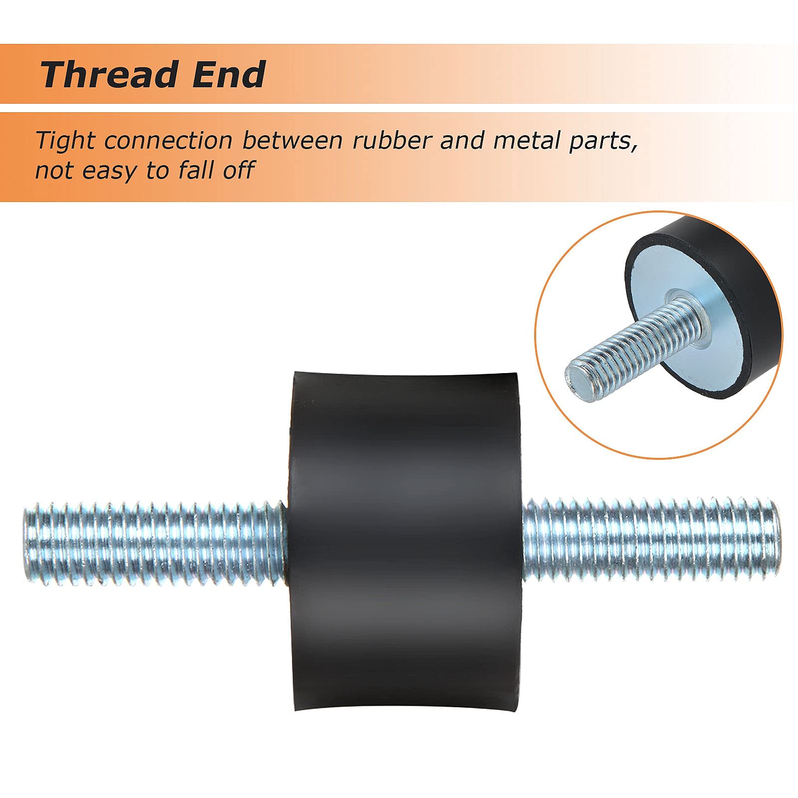 4 Pieces Rubber Isolator Mounts, Rubber Shock Absorber, With Double Screw Studs Buffers Anti Vibration Isolator Mounts For Water Pumps 15x10 - View #7