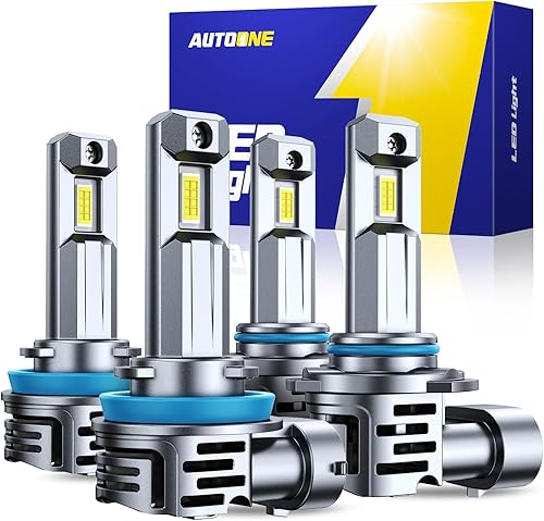 Miniatura 8 de AUTOONE Bombillas LED antiniebla H8 H11 H16 o DRL, amarillo ámbar de 3000 K, superbrillantes para reemplazos de luces antiniebla de automóvil, 50000