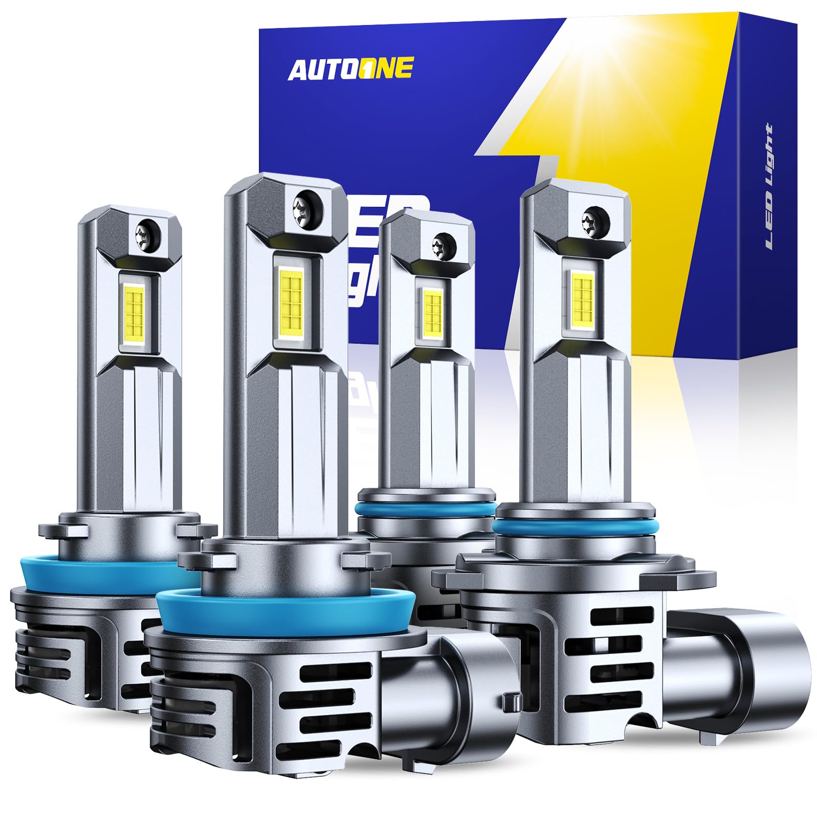 AUTOONE H11/9005/H9/HB3 Bulbs Combo