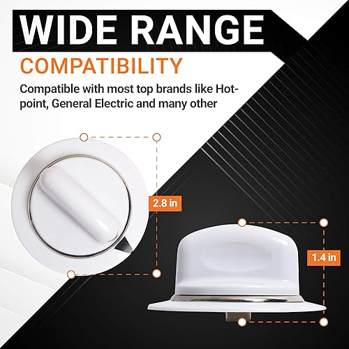 Miniatura 3 de BlueStars WE1M654 - Pomo temporizador para secadora con anillo de metal reforzado, compatible con secadores GE y Hotpoint, reemplaza a AP3995098